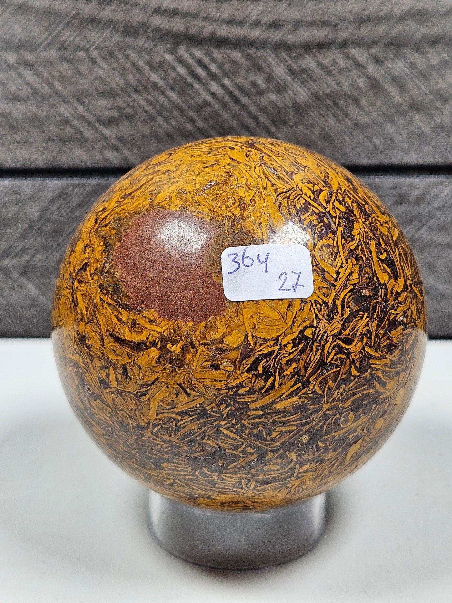 Slangen Jaspis bol 364 gram