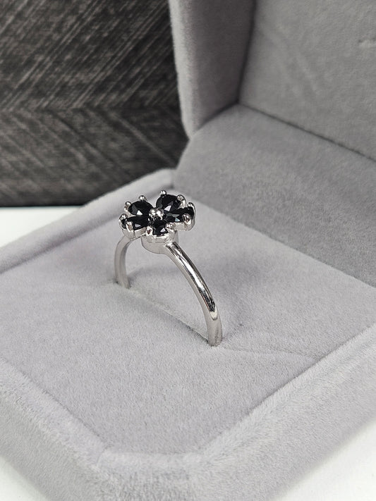 Obsidiaan s925 (zilver) verstelbare fidgetring nr5