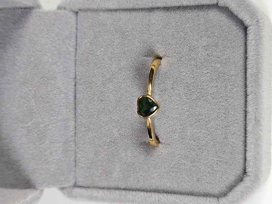 Groene toermalijn s925(verguld) verstelbare ring nr10