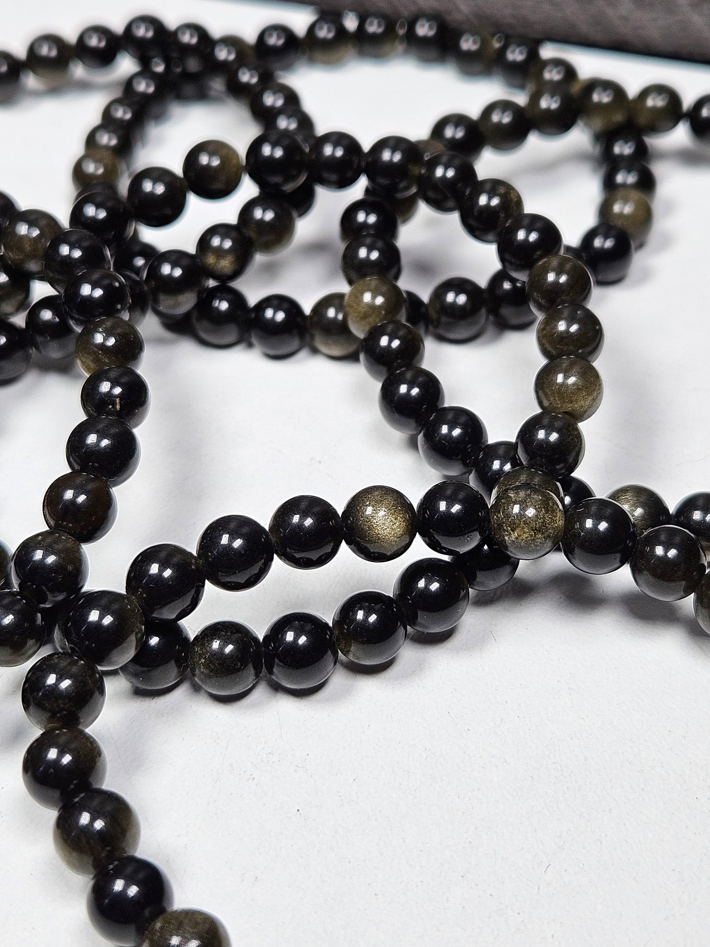 Goud obsidiaan armband 6mm