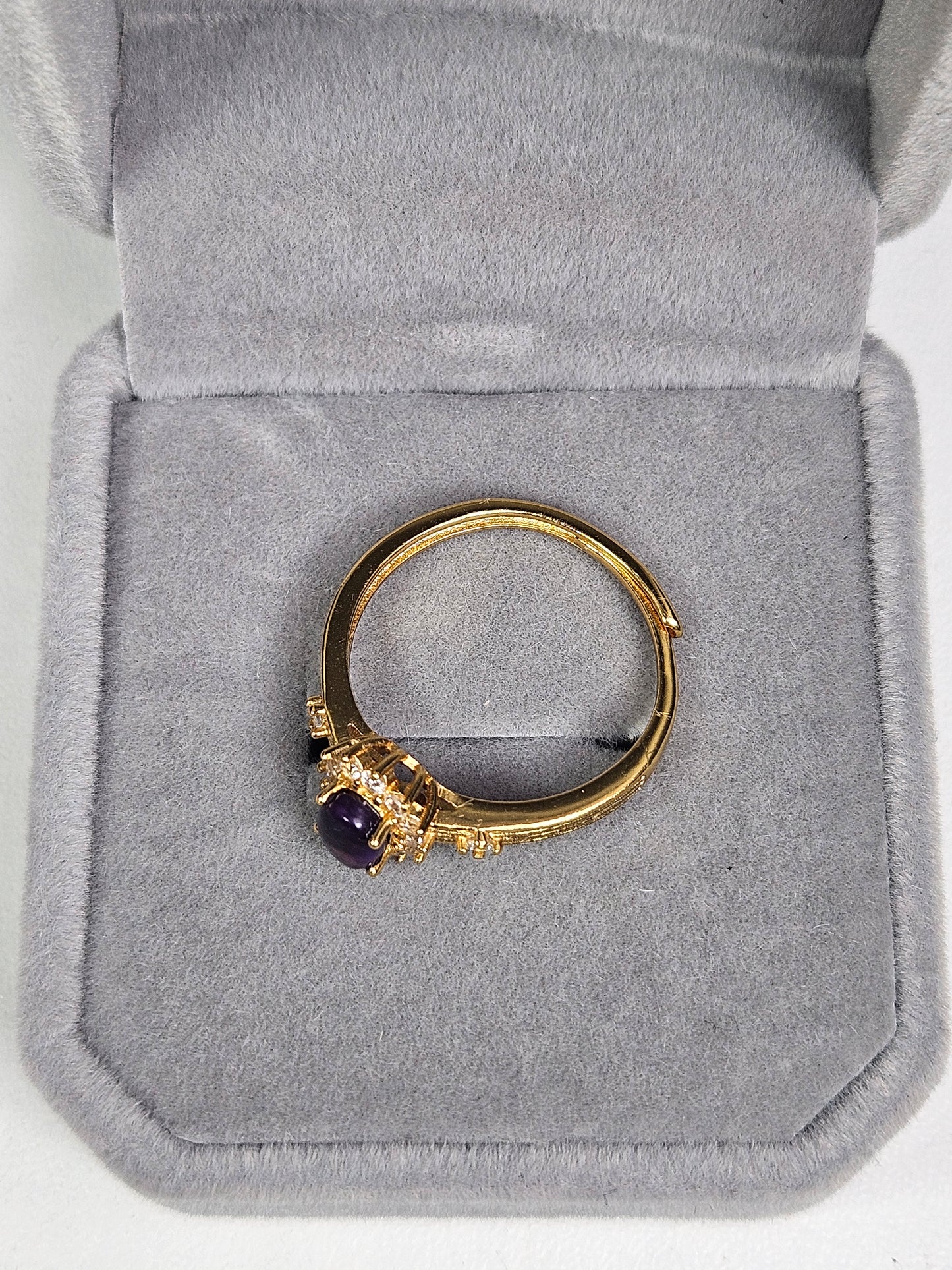 Sugiliet s925(verguld) verstelbare ring nr28