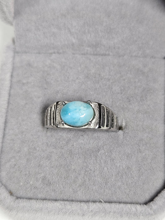 Larimar s925(zilver) verstelbare ring nr23