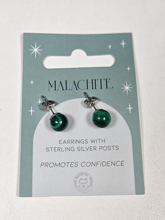 Malachiet Sterling zilver oorknopjes