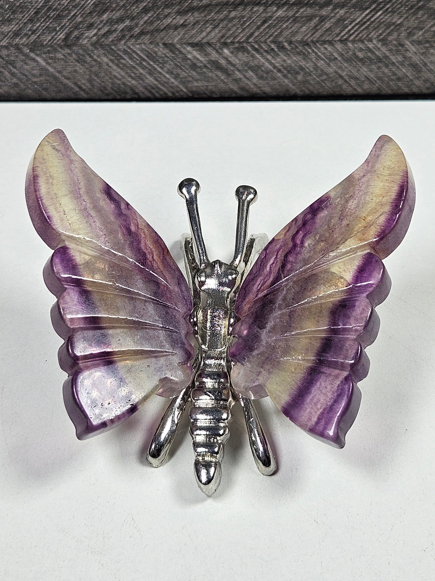 Fluoriet vlinder zilver lijfje nr3