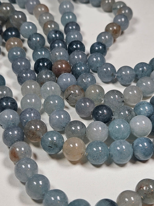 Blauwe Chalcedoon kralenstreng 10mm