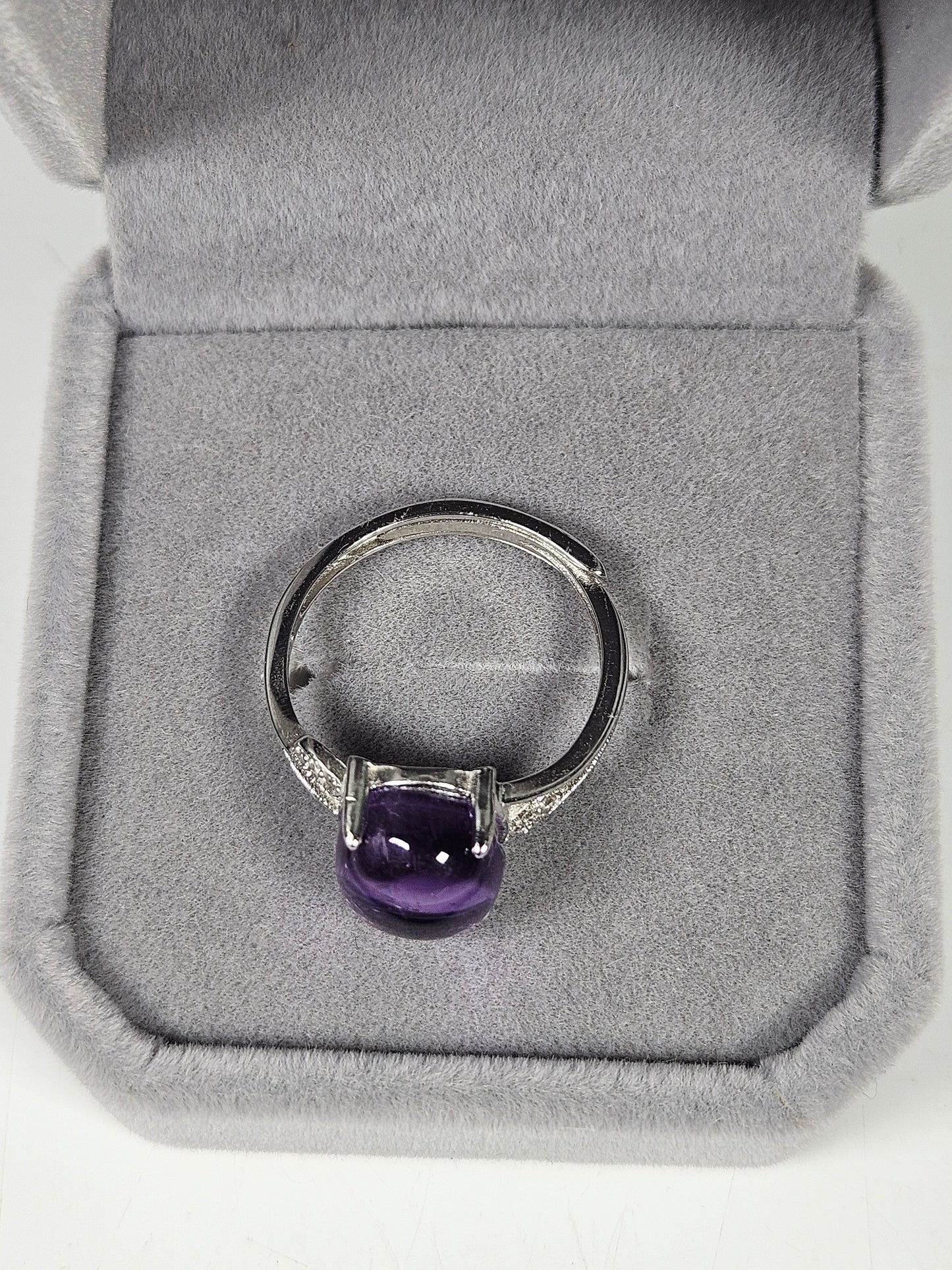 Amethist s925 (zilver) verstelbare ring nr45