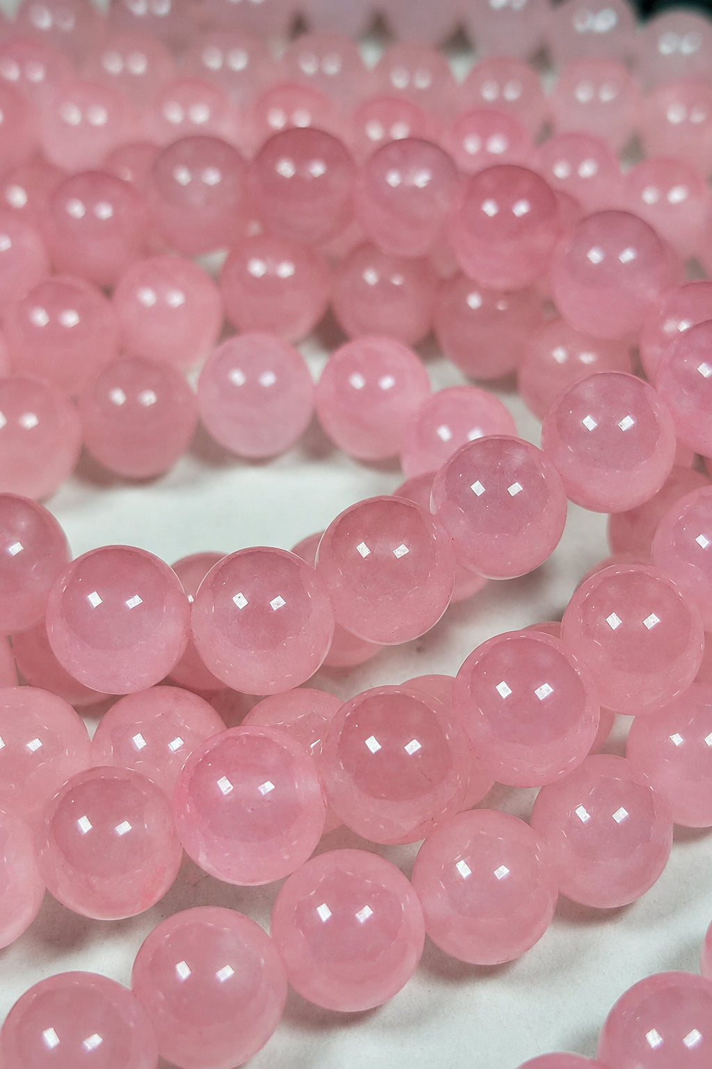 Rozenkwarts kralenstreng 10mm