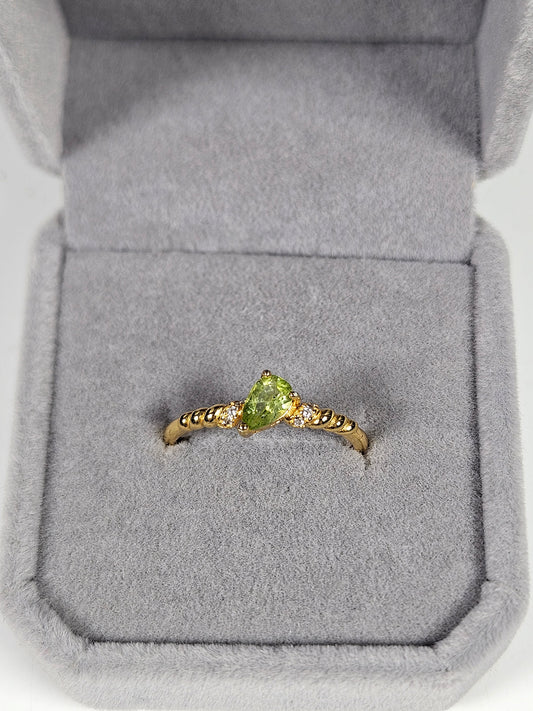 Peridoot s925(verguld) verstelbare ring nr15
