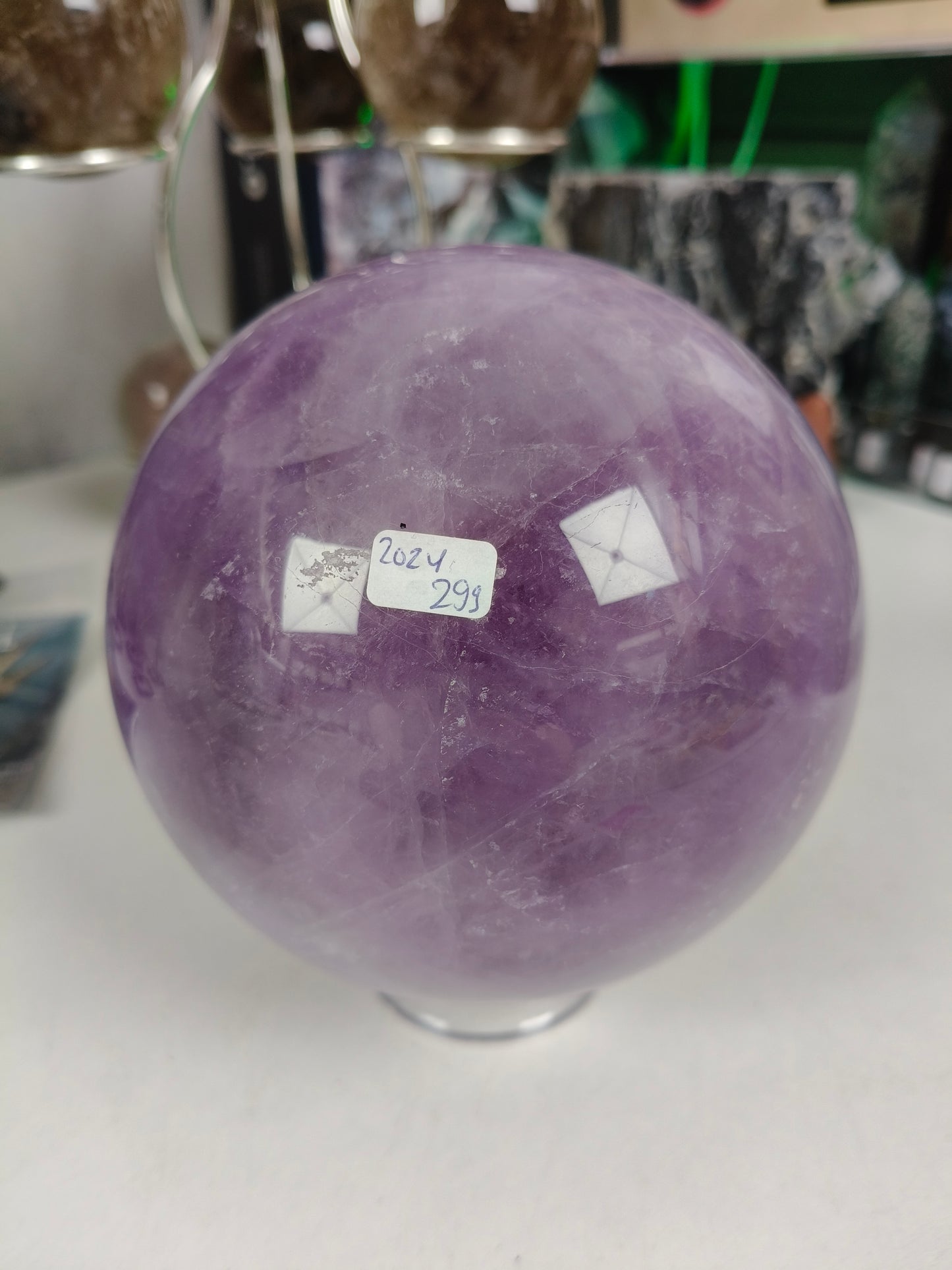 Amethist bol BIRTHDAY SALE armband met lootje