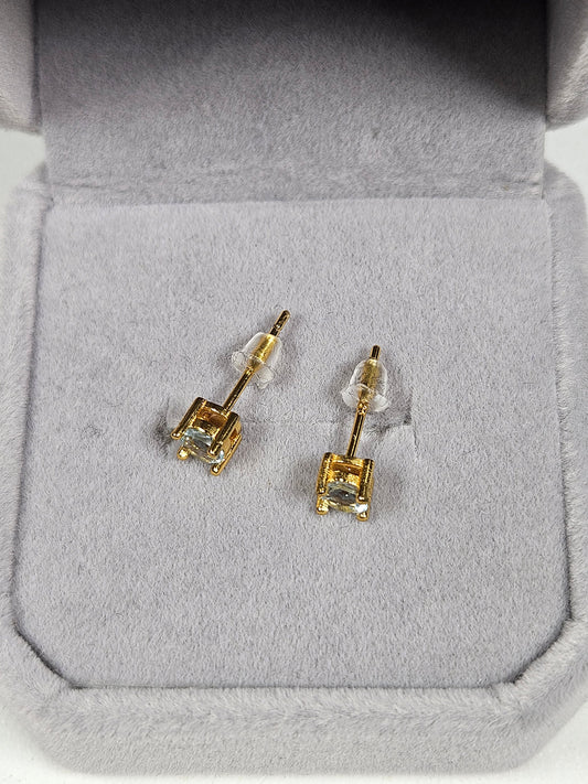 Aquamarijn s925 (verguld) oorbellen nr5