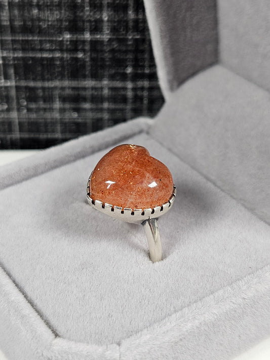 Zonnesteen s925 (zilver) verstelbare ring nr55