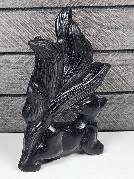 Zilver obsidiaan Ninetail fox 304 gram