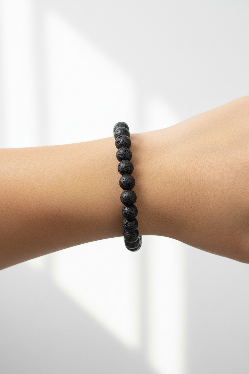Lavasteen armband 4mm