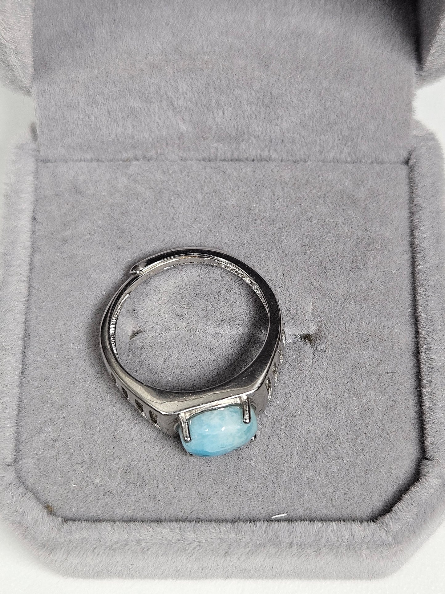 Larimar s925(zilver) verstelbare ring nr23