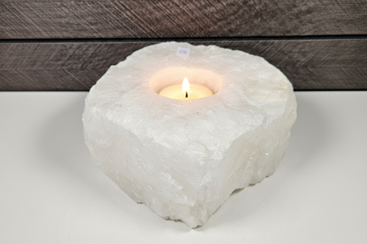 Bergkristal waxinelichthouder