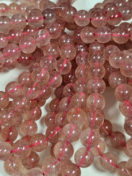 Aardbeienkwarts armband 8mm