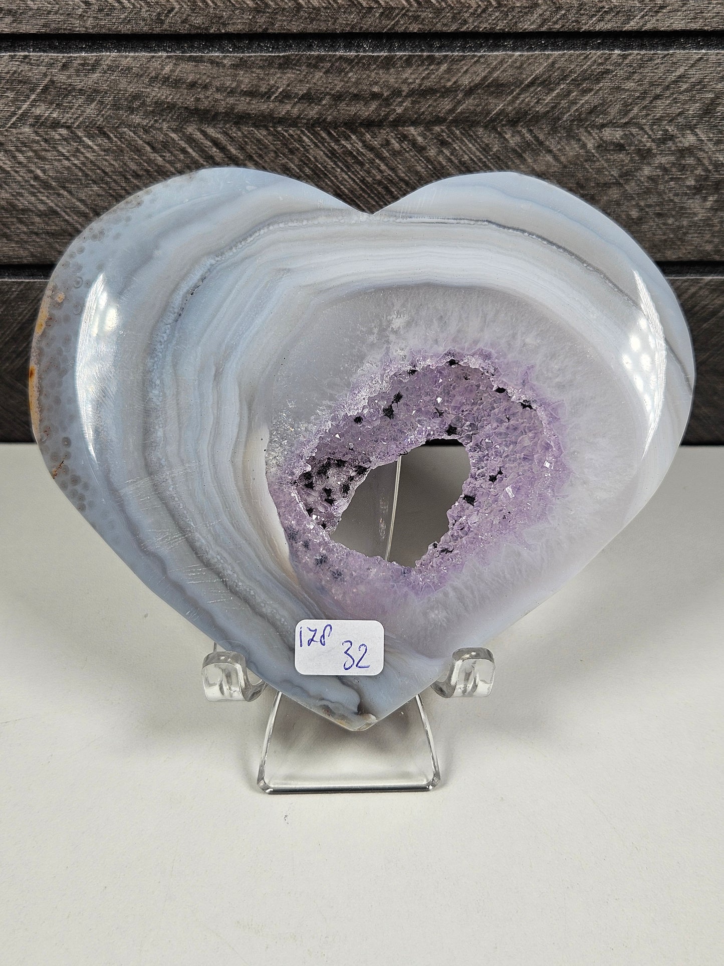 Amethist in agaat hart 178 gram