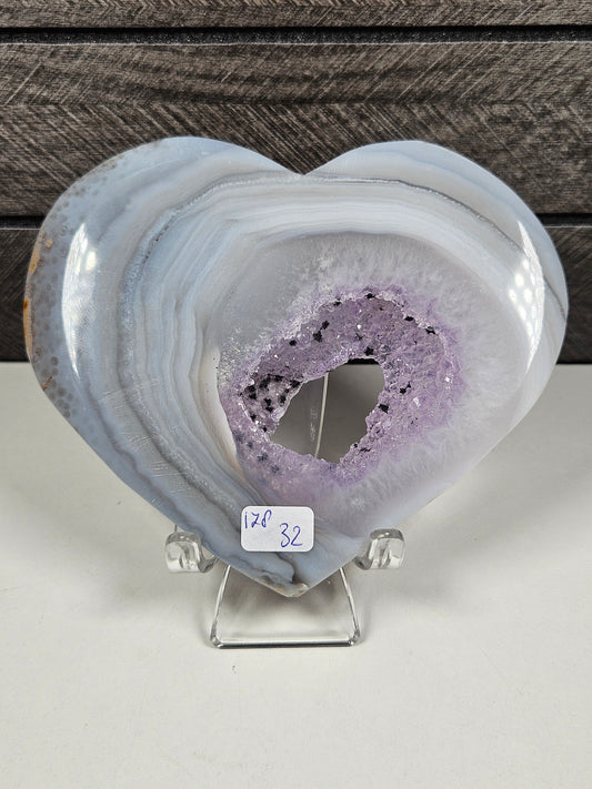 Amethist in agaat hart 178 gram
