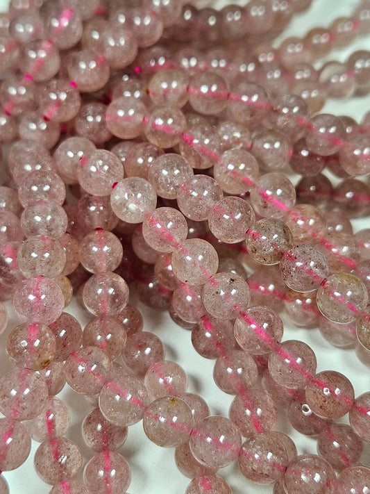 Aardbeienkwarts armband 6mm