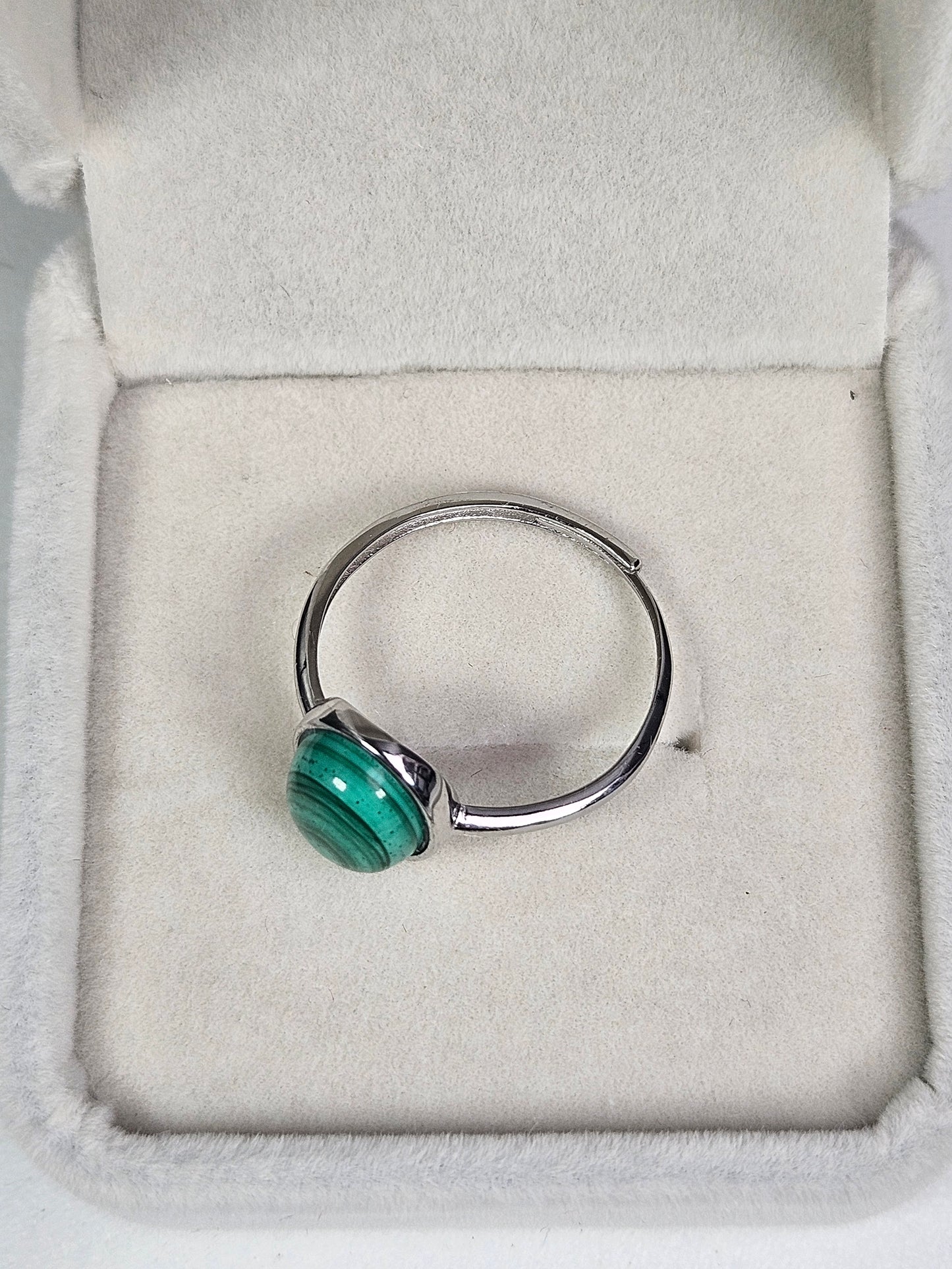 Malachiet s925 (zilver) verstelbare ring nr18