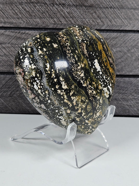 Oceaan jaspis hart 594 gram