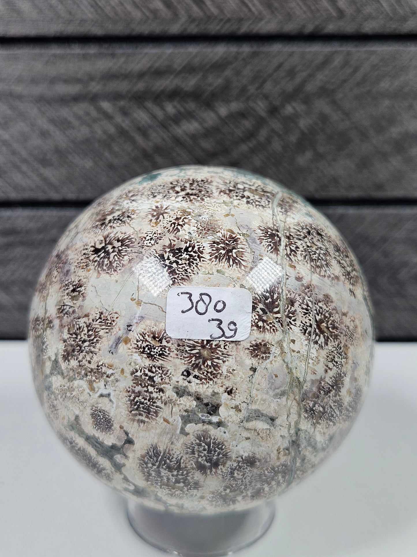 Groene bloem Jaspis bol 380 gram