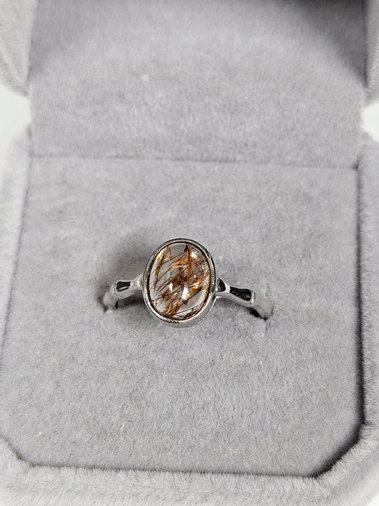 Koperrutiel 925(zilver) verstelbare ring nr50