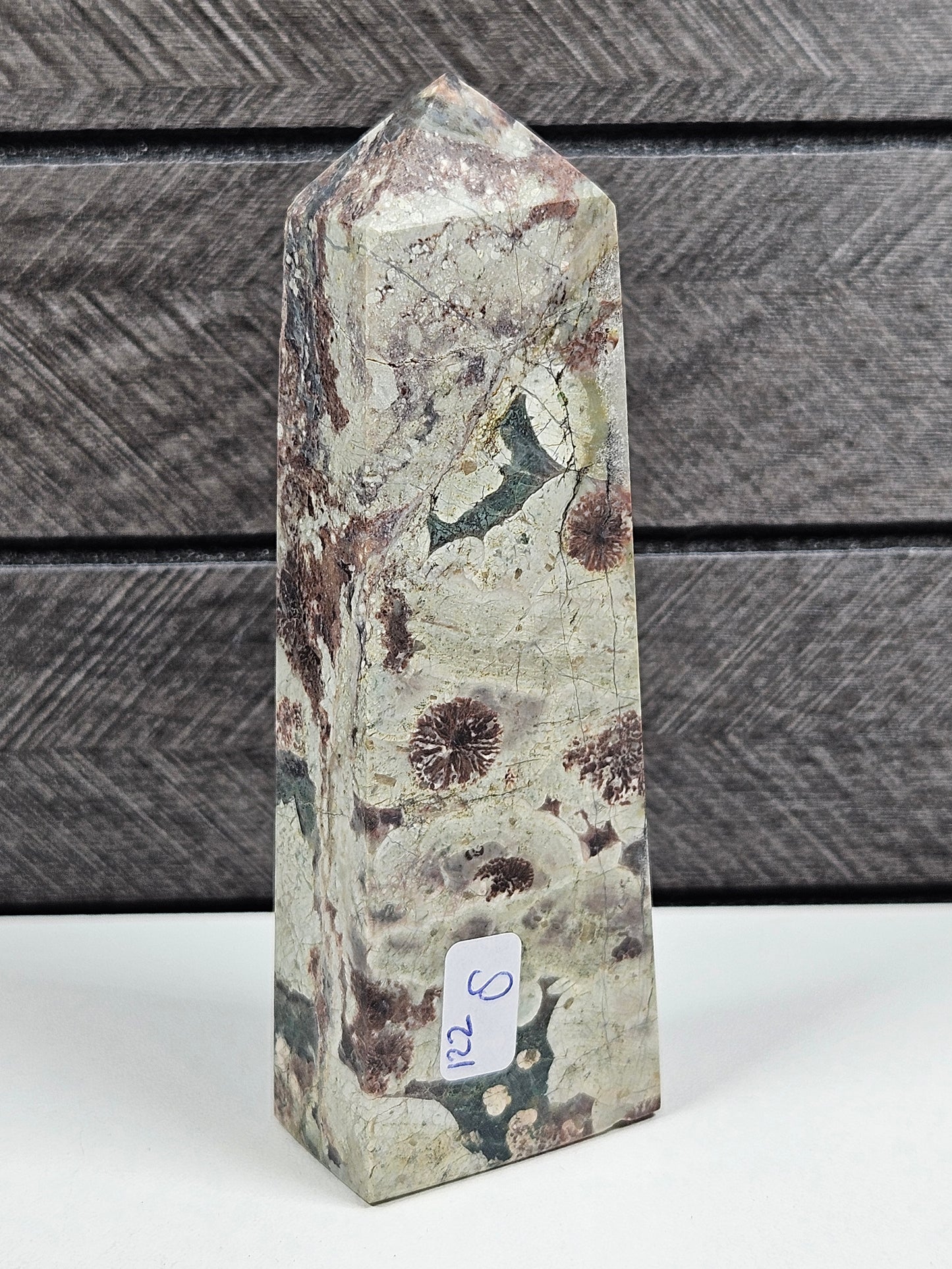 Groene bloemjaspis toren 122 gram