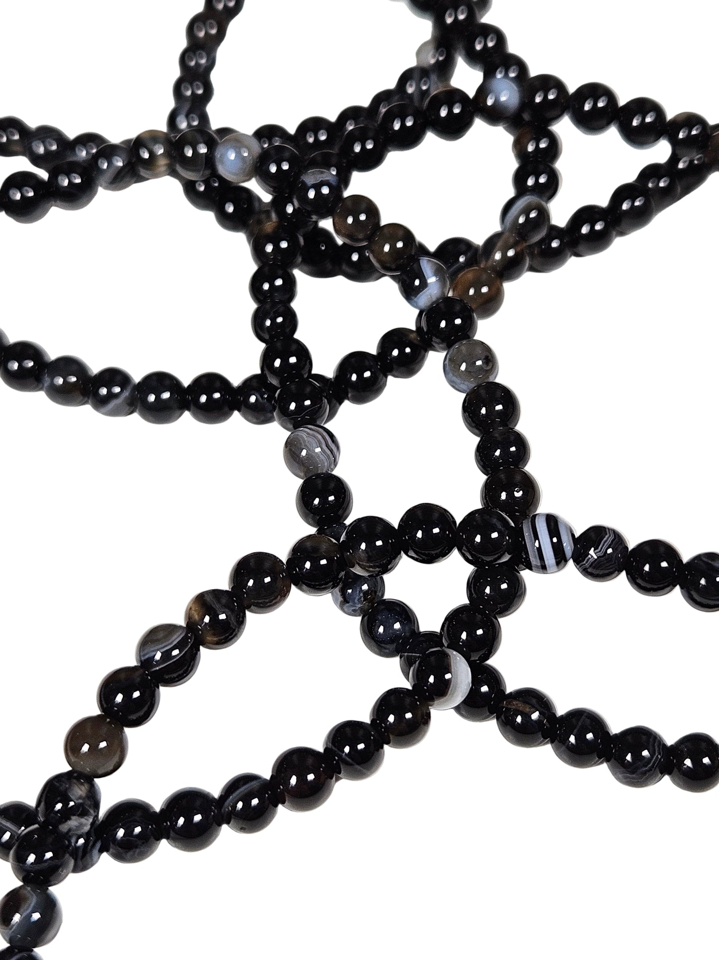 Zwarte agaat armband 4mm