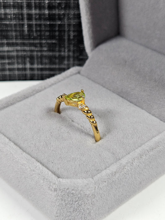 Peridoot s925(verguld) verstelbare ring nr15