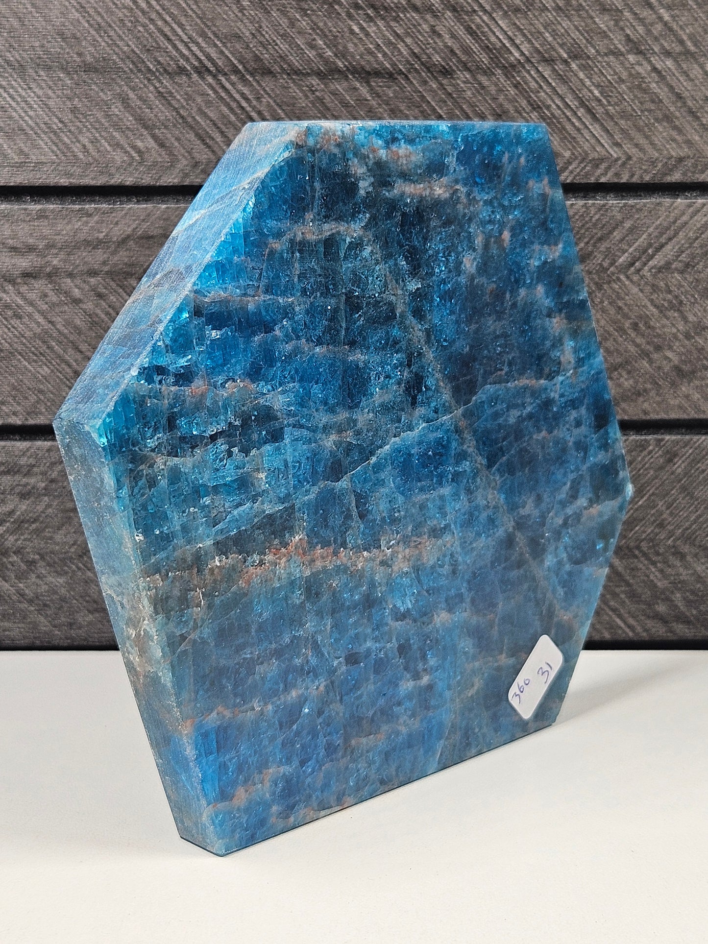 Blauwe apatiet slab 360 gram
