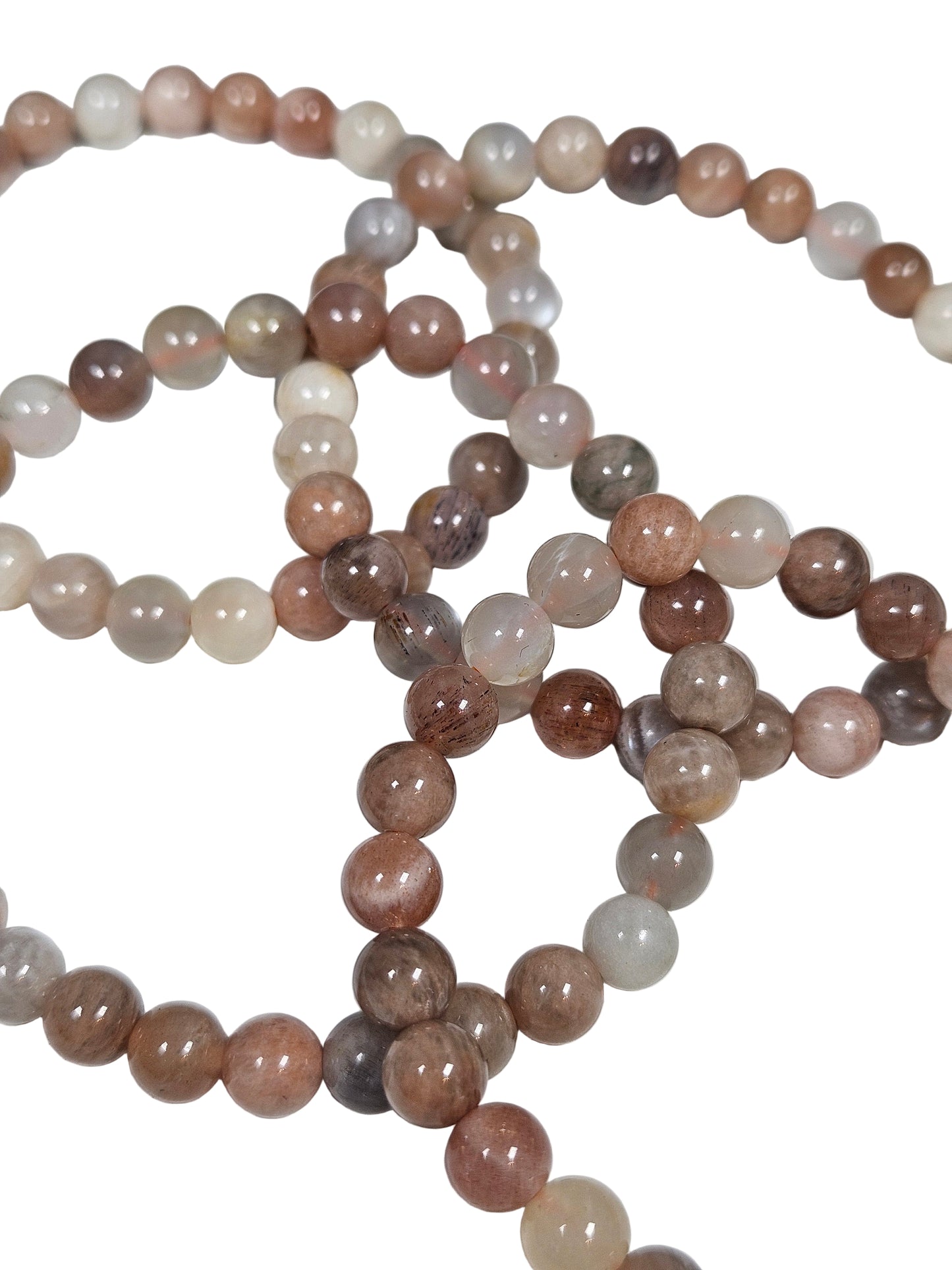 Maansteen/Zonnesteen mix armband 6mm