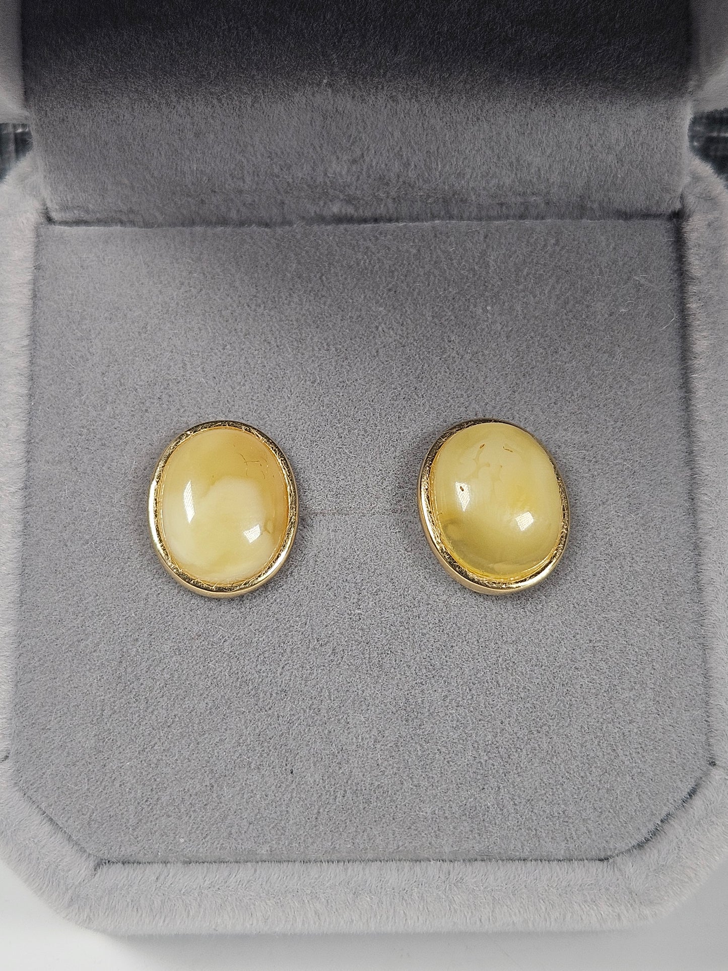 Honingcalciet s925(verguld) oorbellen nr38