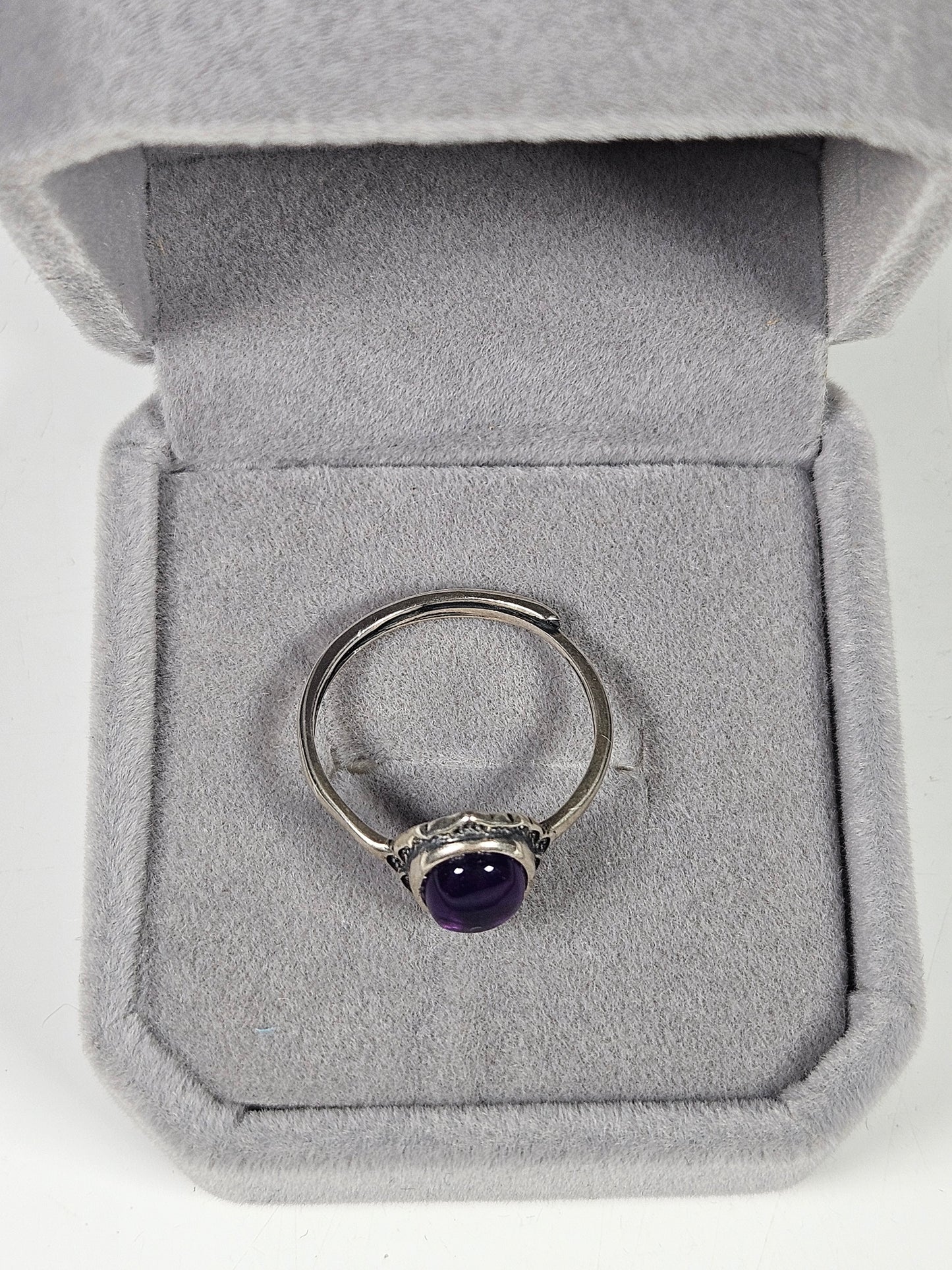 Amethist s925 (zilver) verstelbare ring nr42