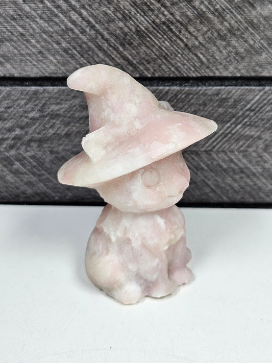 Roze opaal Katje met hoed