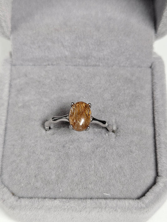Goudrutiel s925(zilver) verstelbare ring nr37