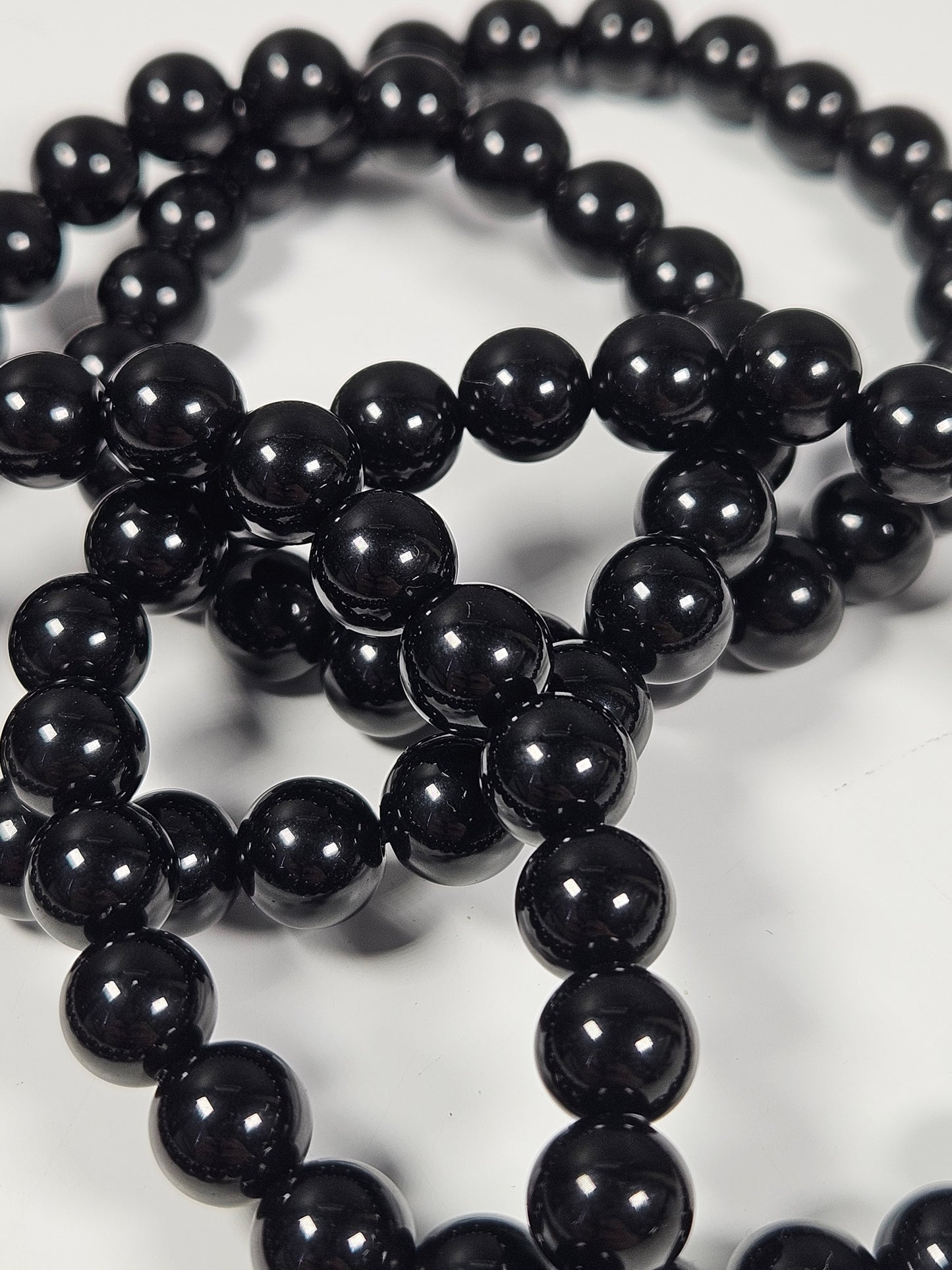 Schwarzes Obsidian-Armband 8 mm