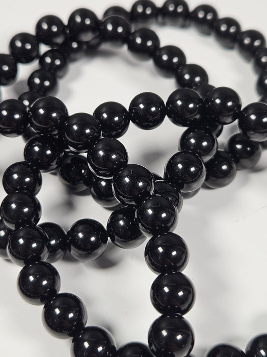 Zwarte obsidiaan armband 8mm