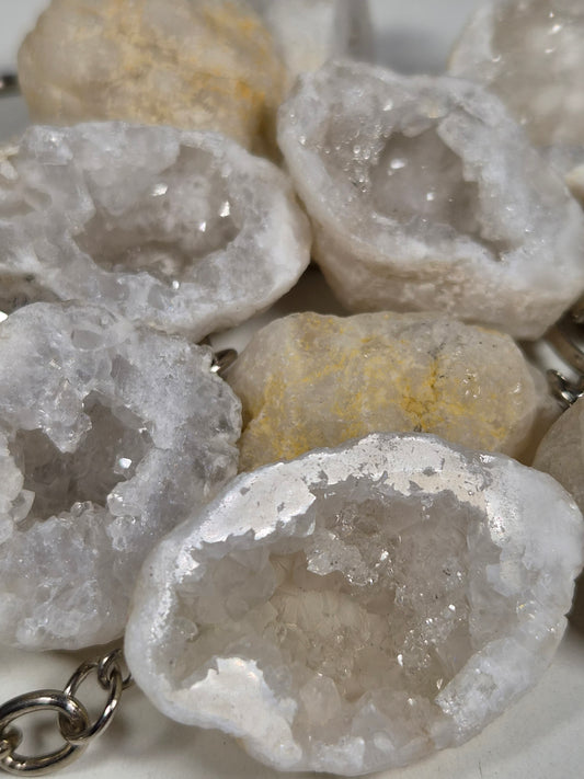 Marokkaanse Kwarts Geode Sleutelhanger