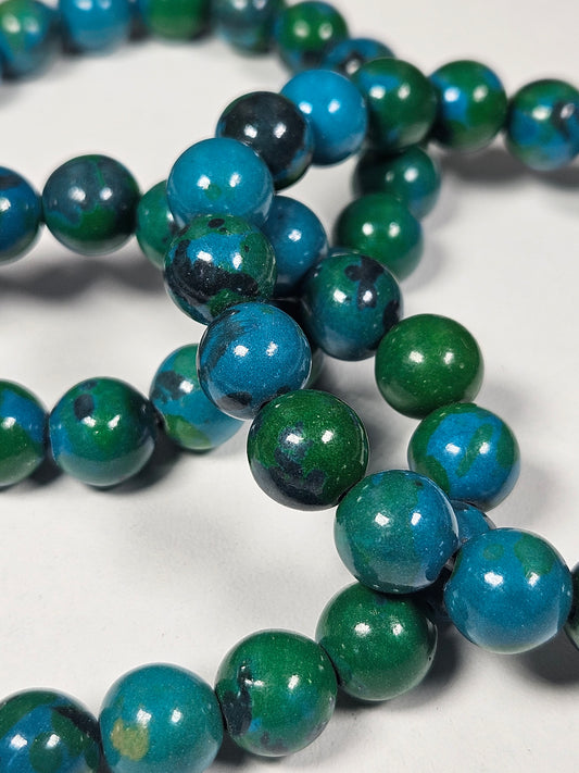 Chrysocolla/Malachiet armband 10mm