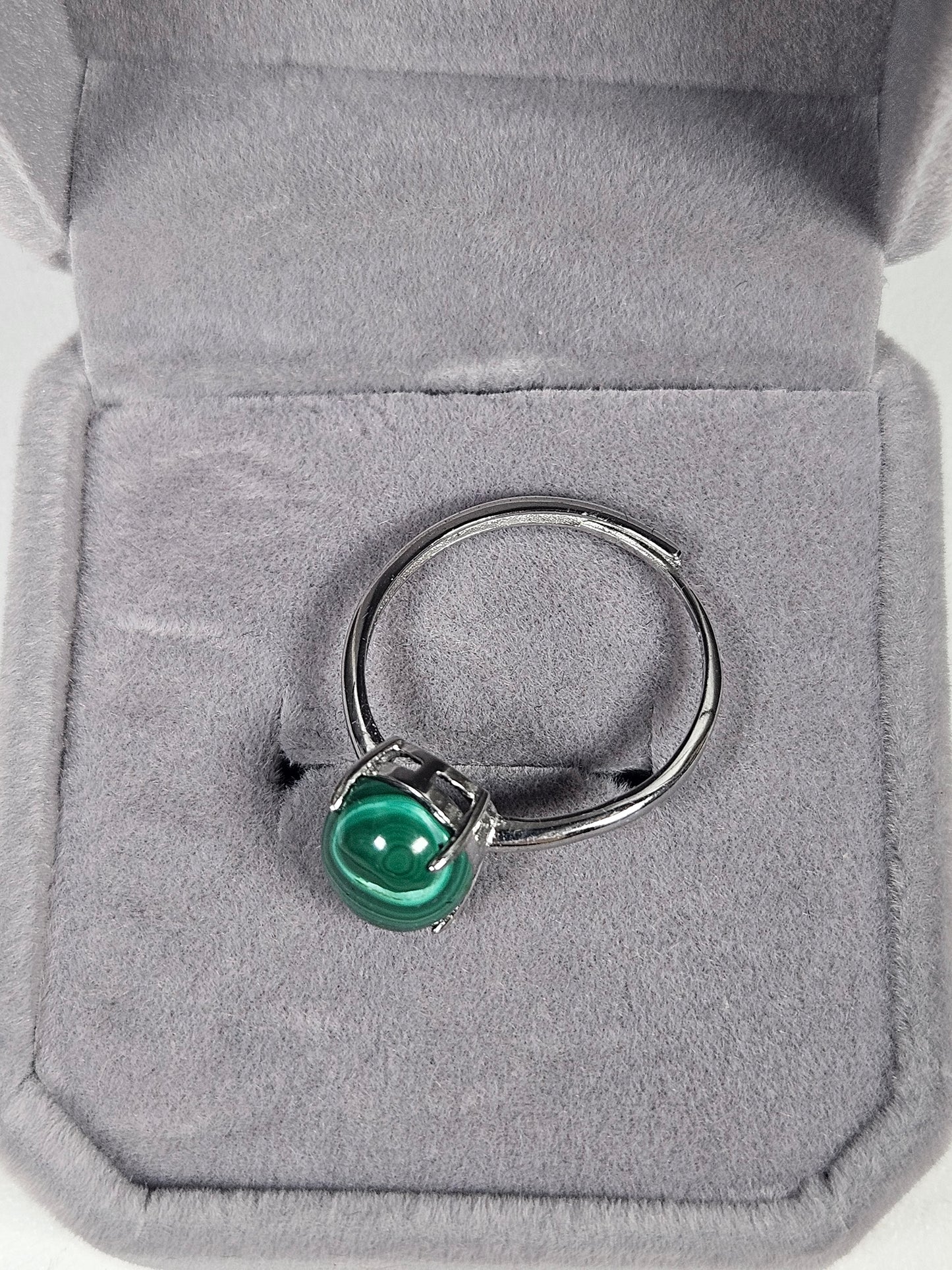 Malachiet s925 (zilver) verstelbare ring nr45