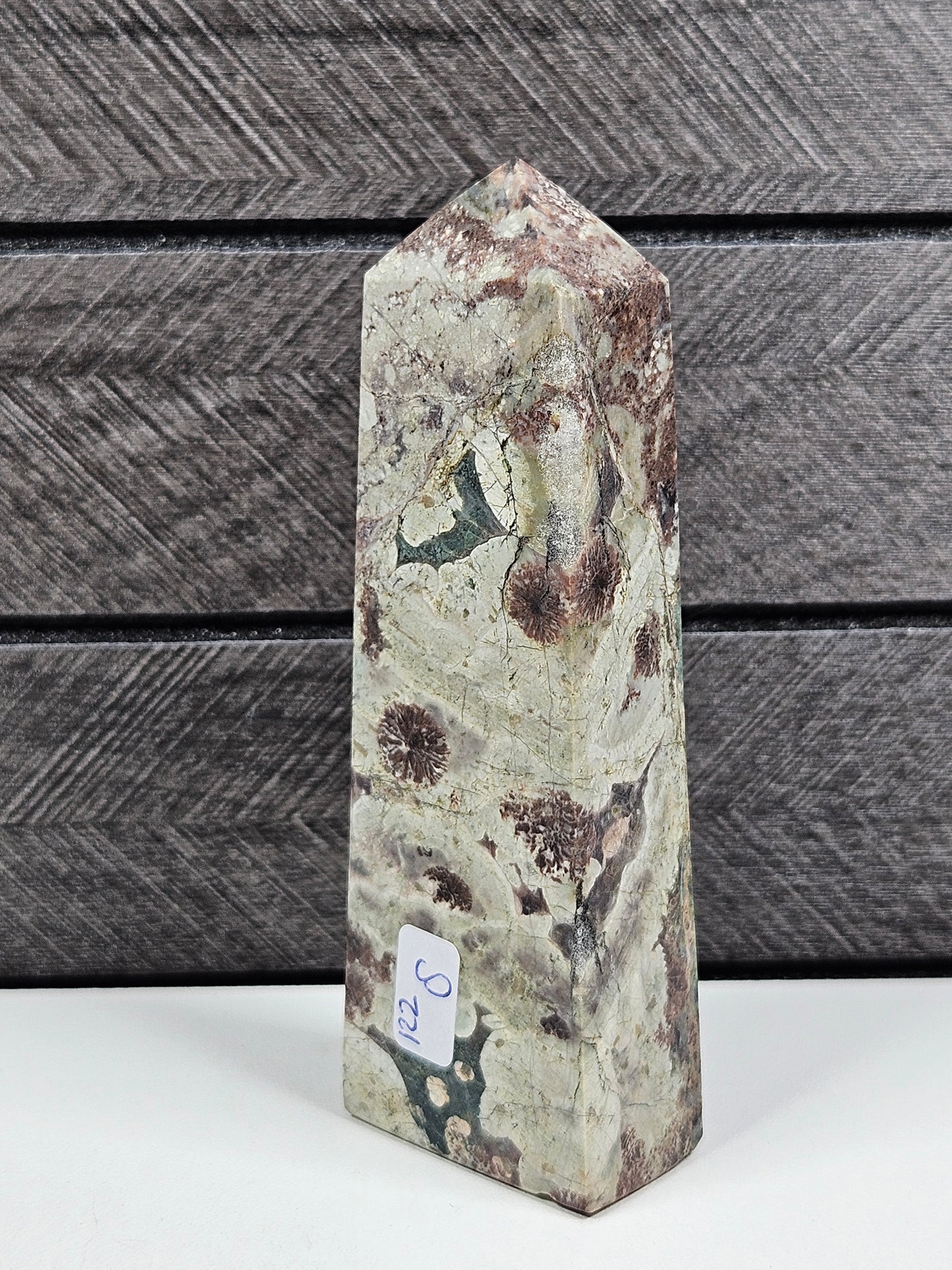 Groene bloemjaspis toren 122 gram