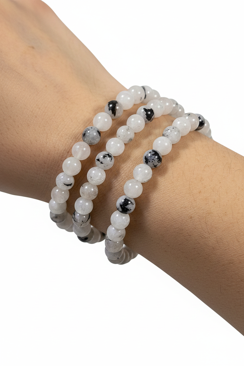 Regenboog maansteen armband 6mm