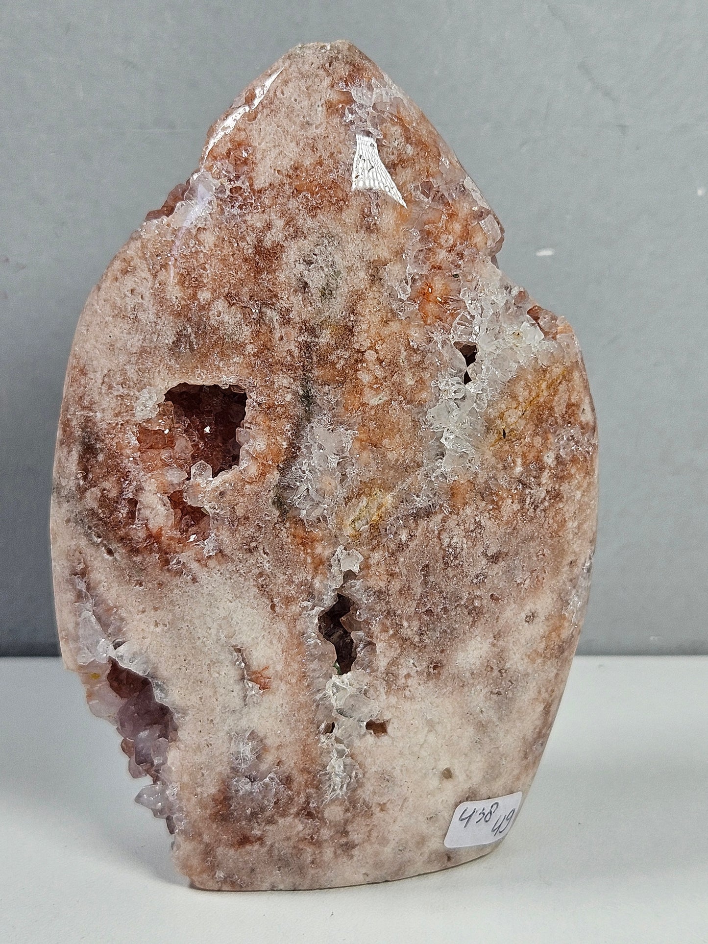 Roze amethist druppel 438 gram