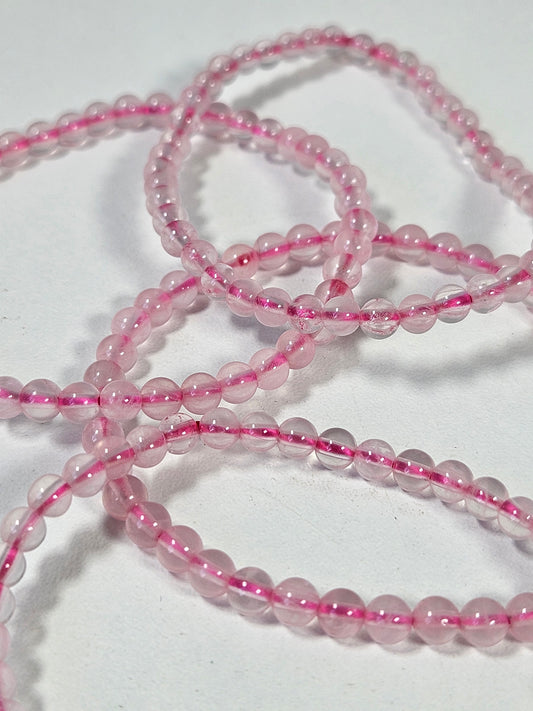 Rozenkwarts armband 4mm