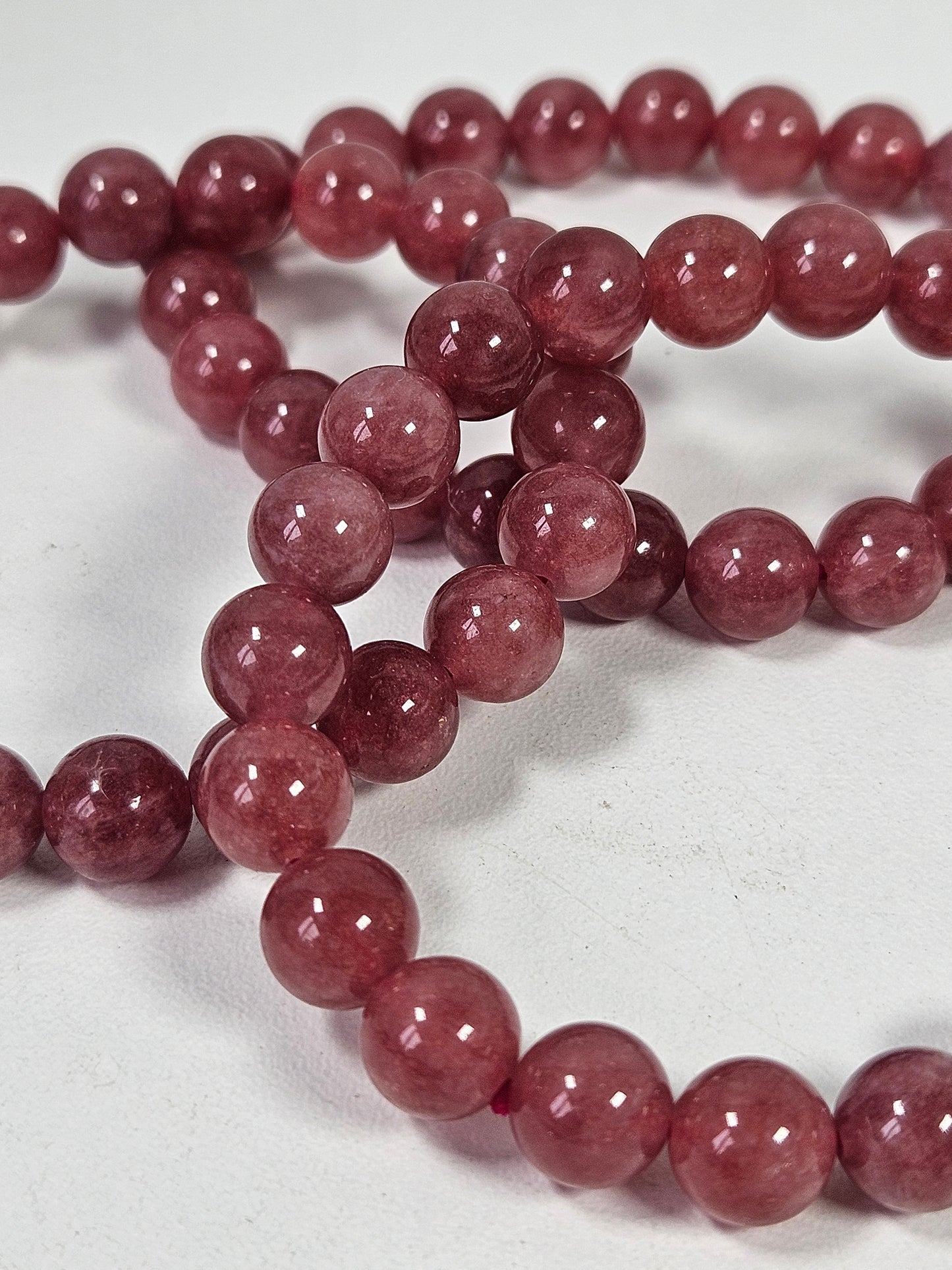 Aardbeienkwarts armband 8mm