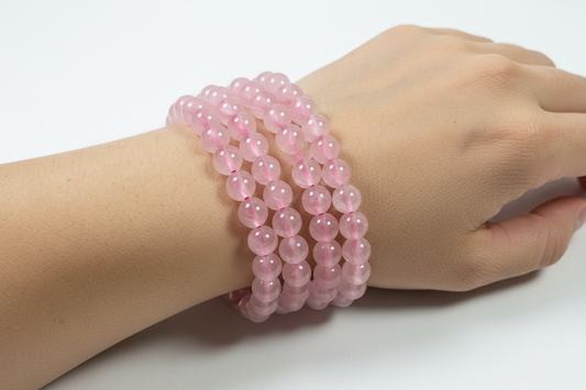 Rozenkwarts armband 8mm
