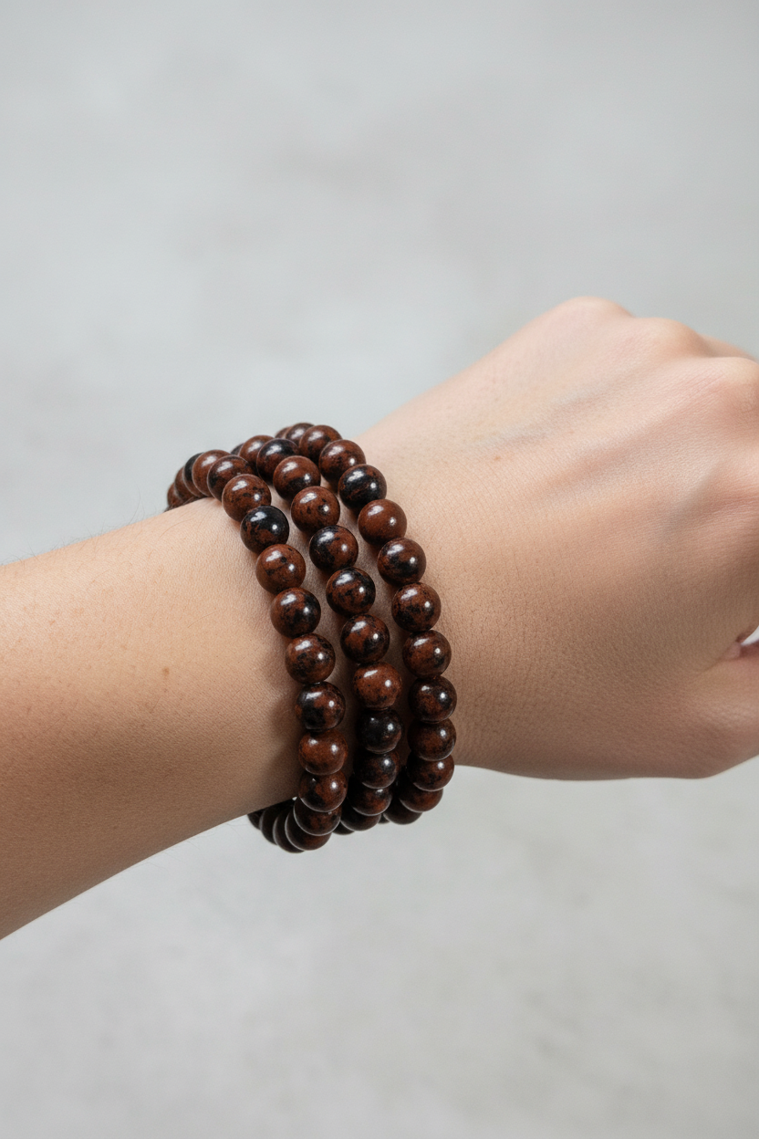 Mahagoni-Obsidian-Armband 6mm