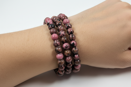 Rhodoniet armband 6mm