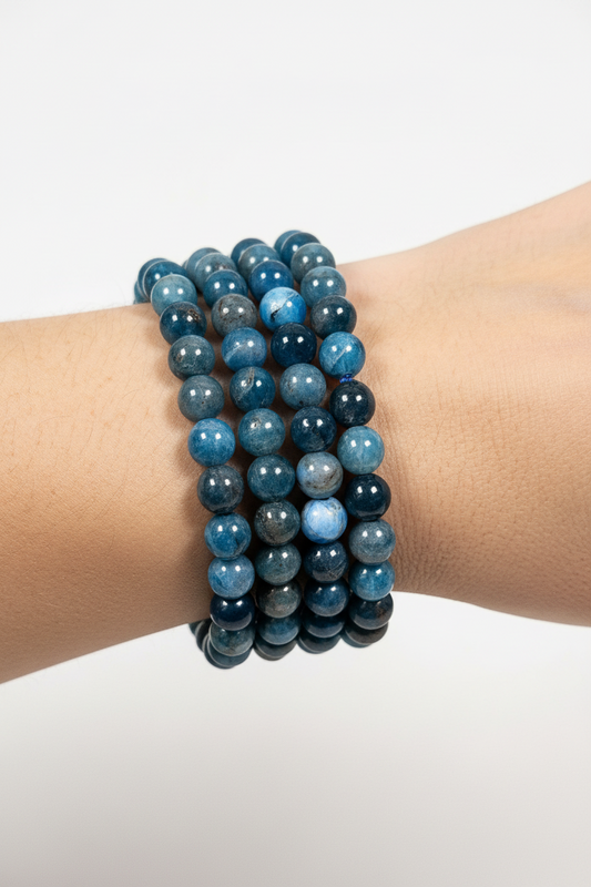 Blauwe apatiet armband 6mm